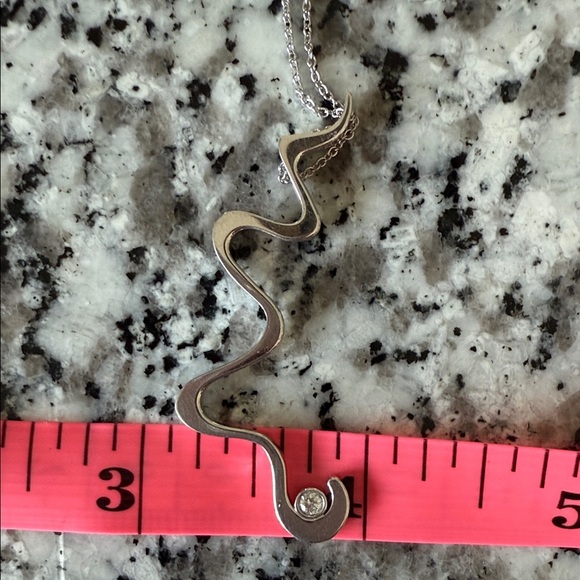 Tiffany & Co. Frank Gehry 18K White Gold Diamond Equus Pendant Necklace 16" - Picture 9 of 10